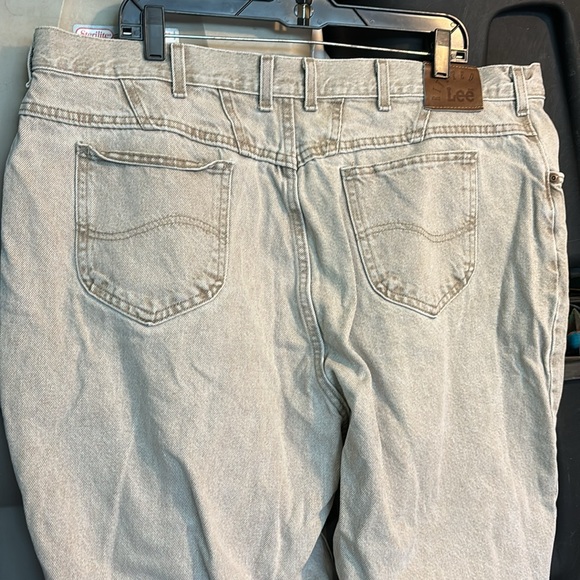 Lee Riveted Tan Denim Jeans 5 Pockets Relaxed Fit Plus 24W Medium Cotton - Picture 7 of 16